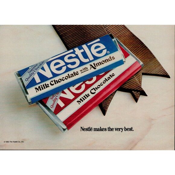 1984 Nestle Chocolate Bars Vintage Print Ad (L8) - Picture 3 of 3